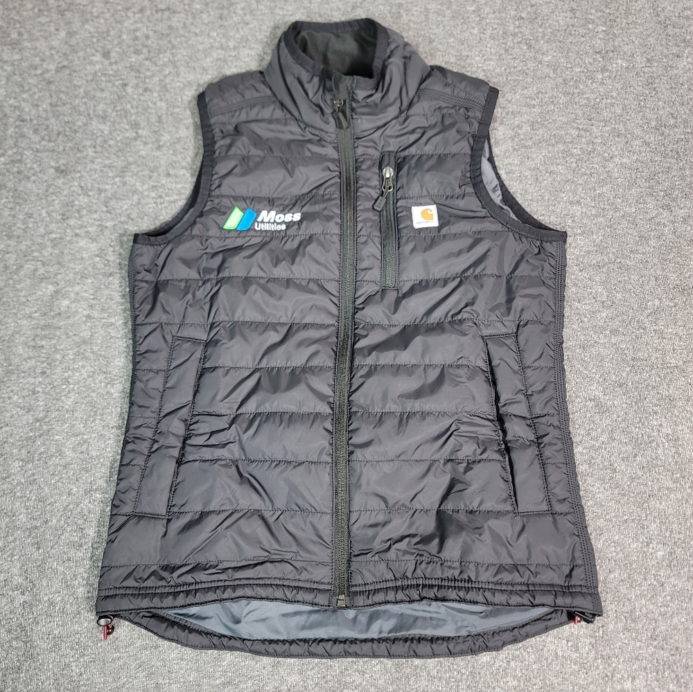 Carhartt Women’s XS Rain Defender Puffer Vest Black Moss Utilities Relaxed Fit